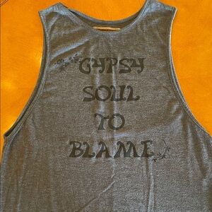 Gray Sleeveless Graphic Tank Top